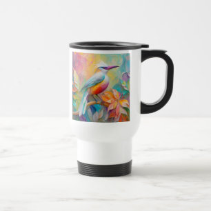 Caneca Térmica Pássaro da fantasia vermelho-rosa-bico