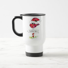 Caneca Térmica Pássaro de Natal Vermelho Whimsic
