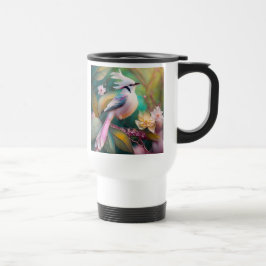 Caneca Térmica Pássaro Fantasia Branca - Blush Tail Jay