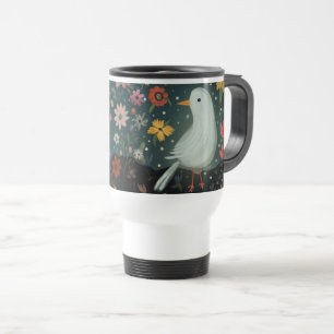 Caneca Térmica Pássaro Floral