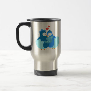 Caneca Térmica pássaros azuis apaixonados