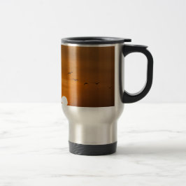 Caneca Térmica Pássaros voando no pôr do sol
