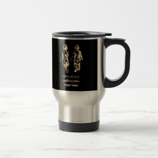 Caneca Térmica Passeando uma à outra citação inspiracional domést (Direita)