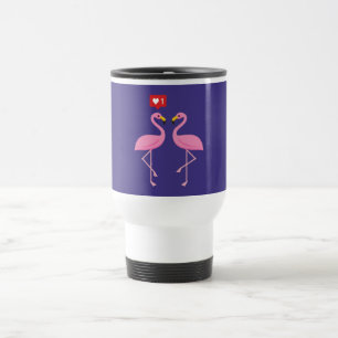 Caneca Térmica Pastel Coração, Tipo Flamingo Rosa, Bonito