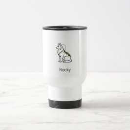 Caneca Térmica Pastor Alemão Minimalista Nome Personalizado