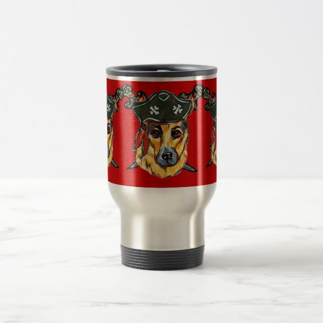Caneca Térmica Pastor Alemão Pirata (Centro)