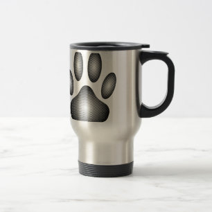 Caneca Térmica Pata de Cães Imprimida em Gradientes Pretos e Bran