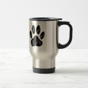 Caneca Térmica Pata Preta De Cachorro Impressa Com Farinhas Branc