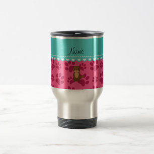 Caneca Térmica Patas conhecidas personalizadas do rosa da lontra