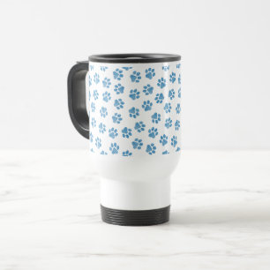 Caneca Térmica patas, patas de cães, patas azuis