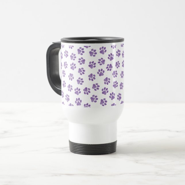 Caneca Térmica patas, patas para cães, patas roxas (Frente Esquerda)
