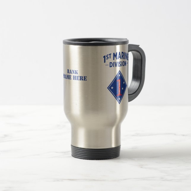 Caneca Térmica Patch da Divisão Marinha de 1rua (Personalizável) (Frente Esquerda)