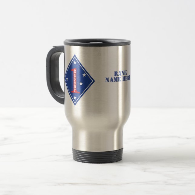 Caneca Térmica Patch da Divisão Marinha de 1rua (Personalizável) (Frente Esquerda)
