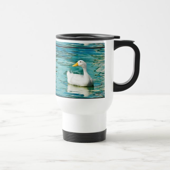 Caneca Térmica Pato branco de Pekin - foto da natureza nas (Direita)