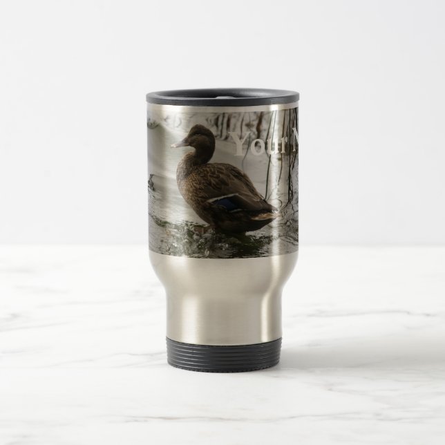 Caneca Térmica Pato cinza no lago escuro (Centro)