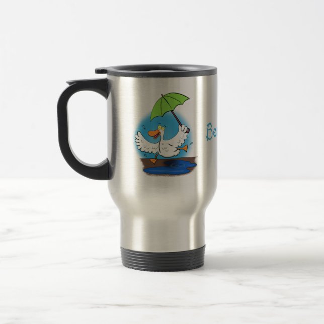 Caneca Térmica Pato engraçado com desenho animado de dança de gua (Esquerda)