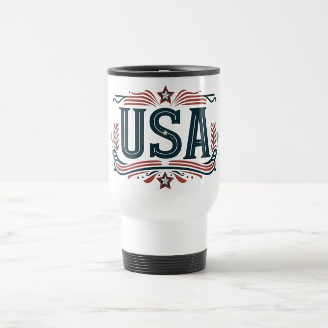 Caneca Térmica Patriótico, Vintage EUA (Centro)