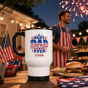 Caneca Térmica PATRÓTICO Melhor Pai de Todos Bandeira Americana P
