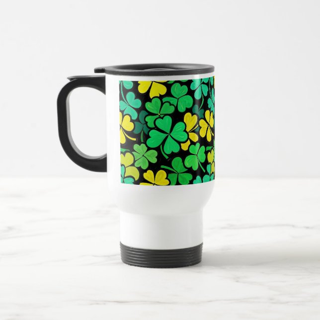 Caneca Térmica Pattern St. Patrick's Day Clovers (Esquerda)