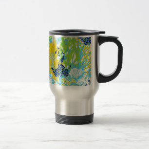 Caneca Térmica pavão floral