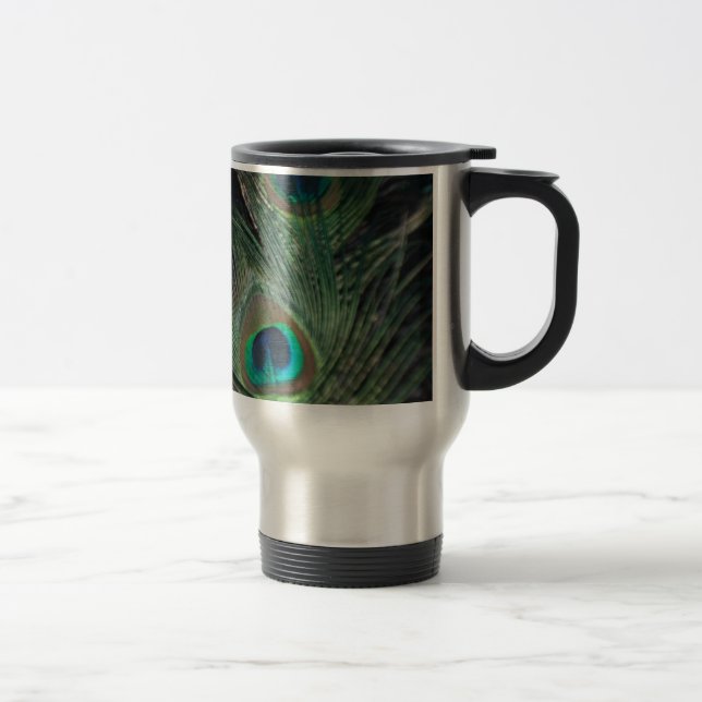 Caneca Térmica Pavão preto do arco-íris (Direita)