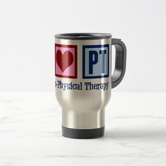 Caneca Térmica Paz Amor Terapia Física (Frente Esquerda)
