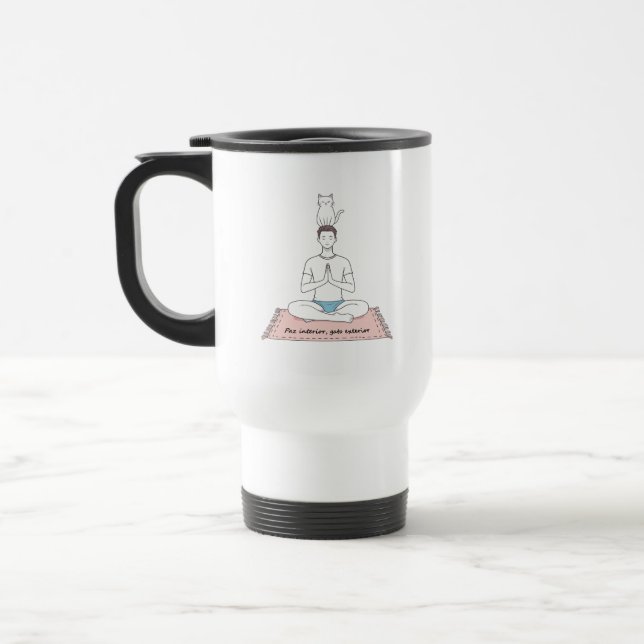 Caneca Térmica Paz Interior, Gato Exterior (Esquerda)
