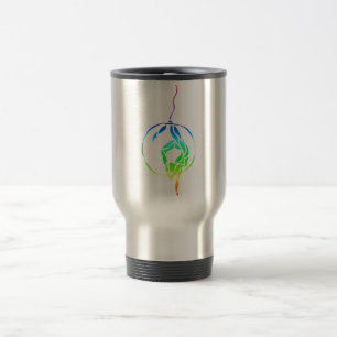 Caneca Térmica Pé aéreo da aro a dirigir no arco-íris