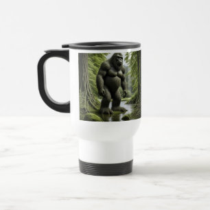 Caneca Térmica Pé grande em pé em um desenho animado do riacho