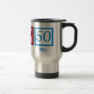 Caneca Térmica Peace Love 50th Birthday Festa Cute