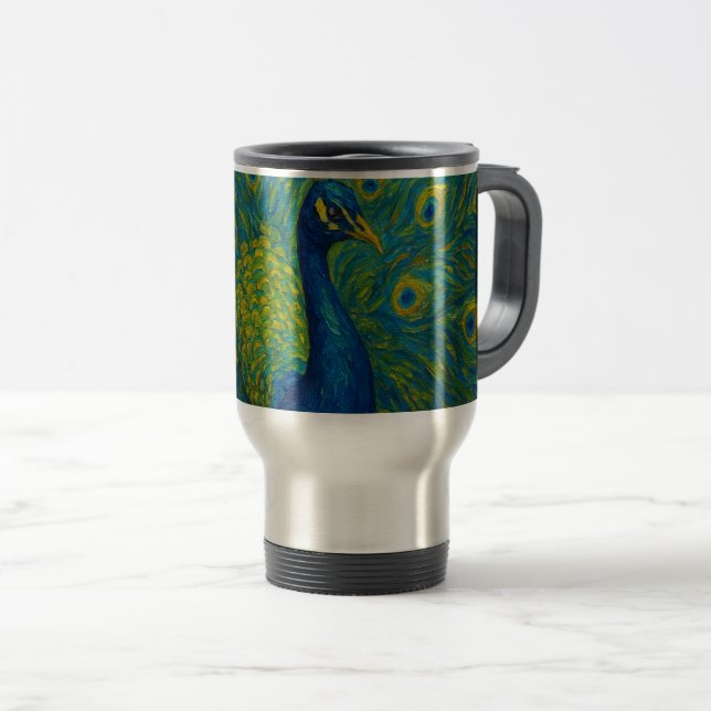 Caneca Térmica Peacock em Movimento (Frente Esquerda)