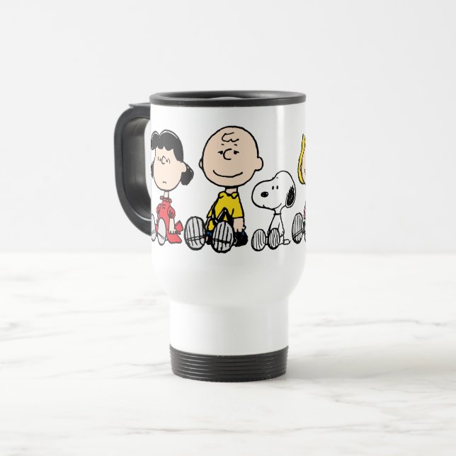 Caneca Térmica Peanuts Gang Sentado Junto (Frente Esquerda)