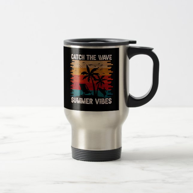 Caneca Térmica Pegue As Víblias De Verão Da Onda (Direita)