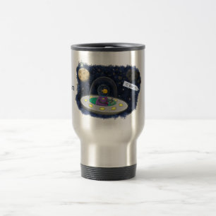 Caneca Térmica Peixe feliz bonito com ilustração de desenho espac