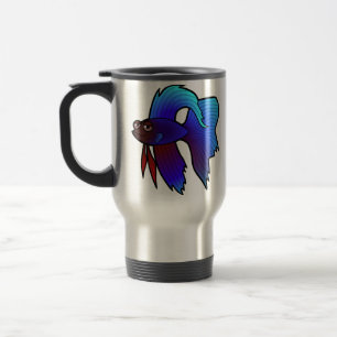 Caneca Térmica Peixe-Lutador-Siamês Desenhado