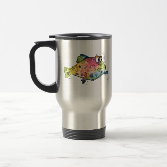 Caneca Térmica Peixes Coloridos Esbranquiçados (Esquerda)