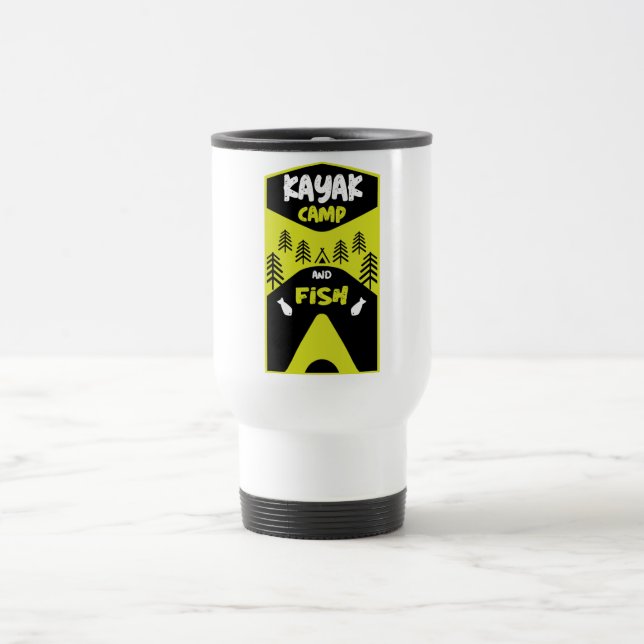 Caneca Térmica Peixes de Kayak e presentes de pesca de campo (Centro)