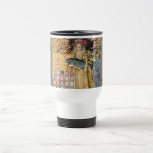 Caneca Térmica Peixes Mulher Vintage Gótico Clássico 
