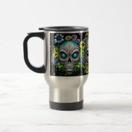 Caneca Térmica Peles e flores de Alienígenas extraterrestres