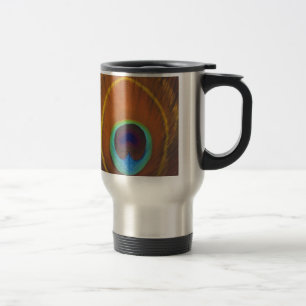 Caneca Térmica Pena original bonita do pavão pintado mão