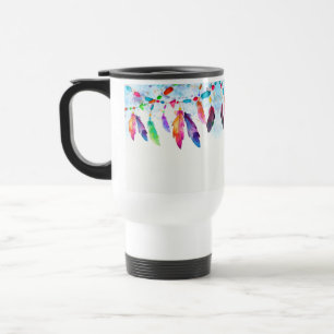 Caneca Térmica Penas boho