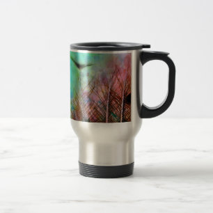 Caneca Térmica Penas de Pavão Pastel