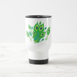 Caneca Térmica Penas de Peacock   Pássaros-Pássaros   Natureza
