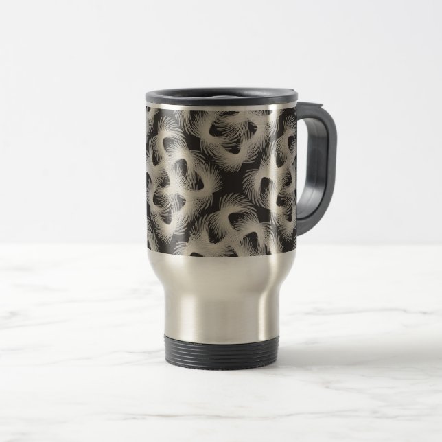 Caneca Térmica Penas voadoras brancas (Frente Esquerda)