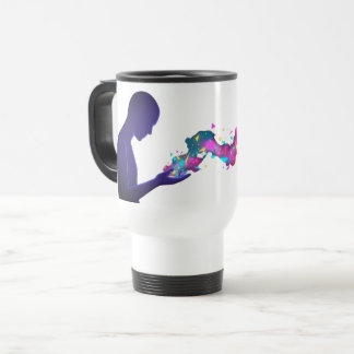 Caneca Térmica Pensamentos Profundos com Mão Dissolvendo em Estre