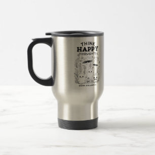 Caneca Térmica Pense em pensamentos felizes Coleção de Halloween