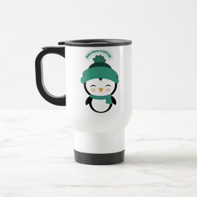 Caneca Térmica Pequena caneca-impressão de-pinguim (Esquerda)