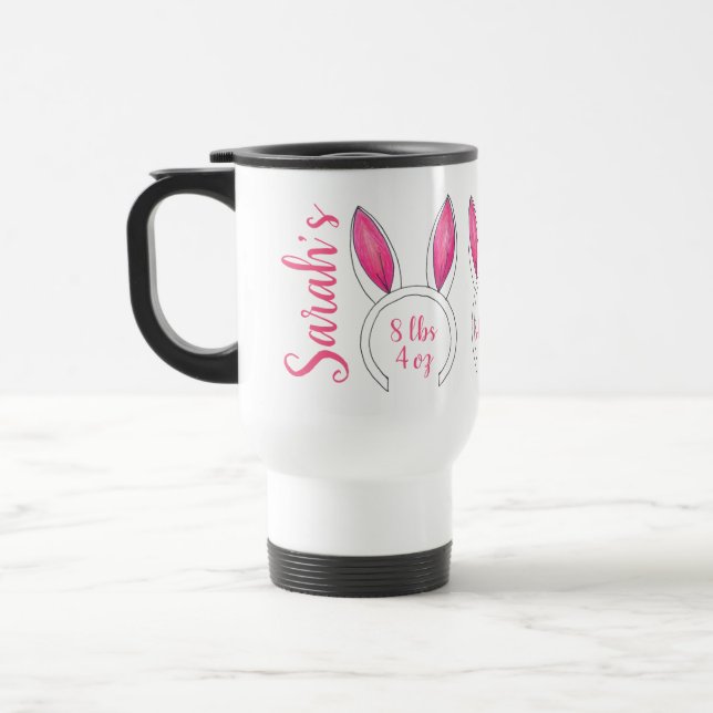 Caneca Térmica Pequeno Anúncio de Novo Bebê Personalizado por Bun (Esquerda)