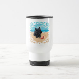 Caneca Térmica Pequeno Scottie Encontra um Caranguejo na Praia