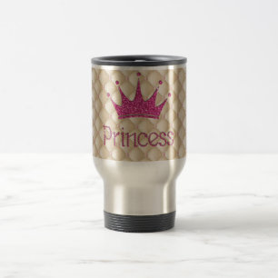 Caneca Térmica Pérolas Chic Encantadoras, Tiara, Princesa, Glitír